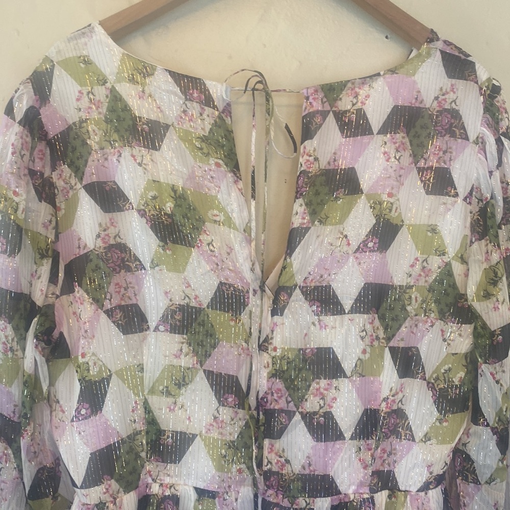 NEW J. Crew Lurex Metallic Chiffon Midi Dress NWT - Picture 8 of 13